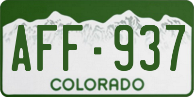 CO license plate AFF937