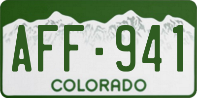 CO license plate AFF941