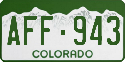CO license plate AFF943