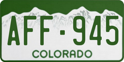 CO license plate AFF945