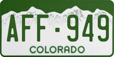 CO license plate AFF949