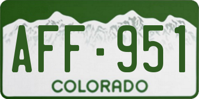 CO license plate AFF951
