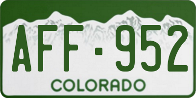 CO license plate AFF952