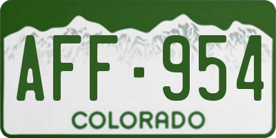 CO license plate AFF954