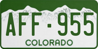 CO license plate AFF955