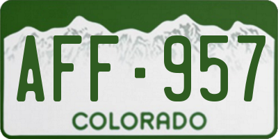 CO license plate AFF957