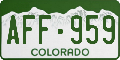 CO license plate AFF959