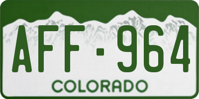 CO license plate AFF964