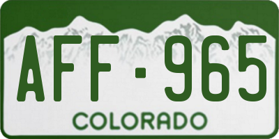 CO license plate AFF965