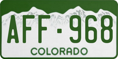 CO license plate AFF968