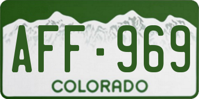 CO license plate AFF969