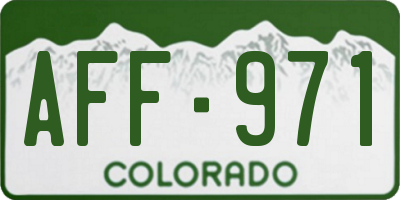 CO license plate AFF971