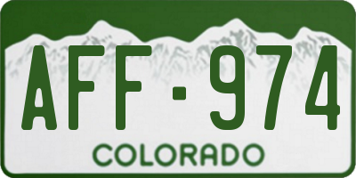 CO license plate AFF974