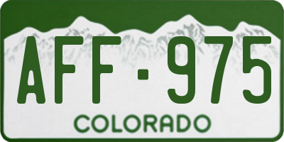 CO license plate AFF975