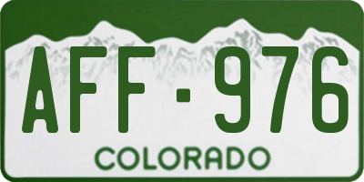 CO license plate AFF976