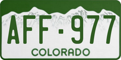 CO license plate AFF977