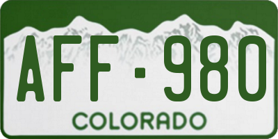 CO license plate AFF980