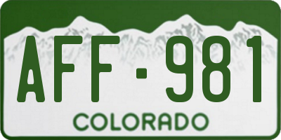 CO license plate AFF981