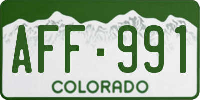CO license plate AFF991
