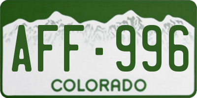CO license plate AFF996