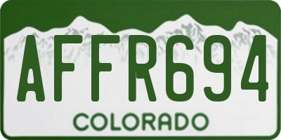 CO license plate AFFR694