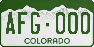 CO license plate AFG000