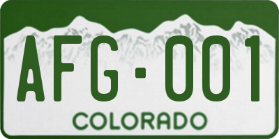 CO license plate AFG001