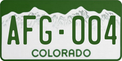 CO license plate AFG004