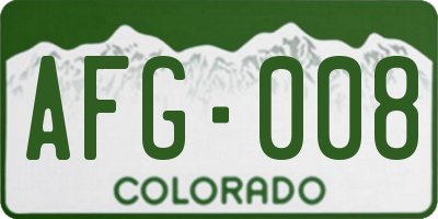 CO license plate AFG008
