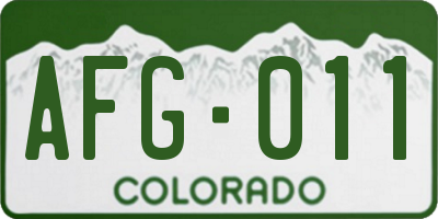CO license plate AFG011