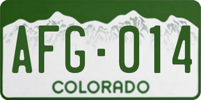 CO license plate AFG014