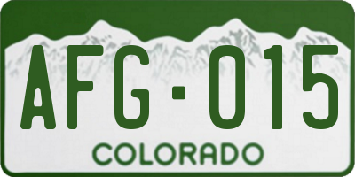 CO license plate AFG015