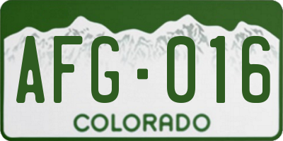CO license plate AFG016