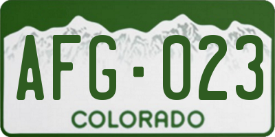 CO license plate AFG023