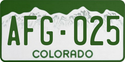 CO license plate AFG025