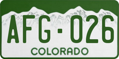 CO license plate AFG026