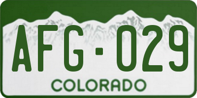 CO license plate AFG029