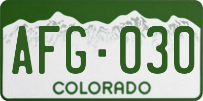 CO license plate AFG030