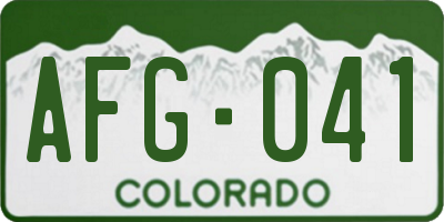 CO license plate AFG041