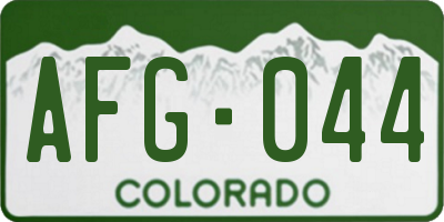 CO license plate AFG044