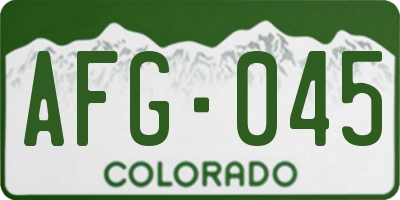 CO license plate AFG045