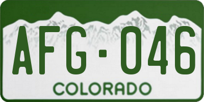 CO license plate AFG046