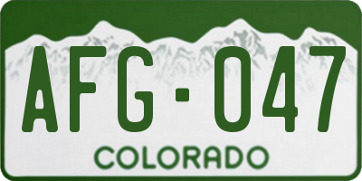 CO license plate AFG047
