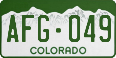CO license plate AFG049