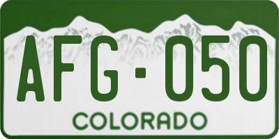 CO license plate AFG050