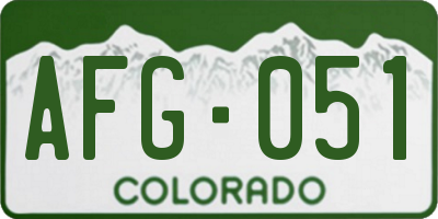 CO license plate AFG051