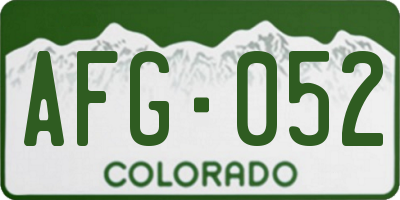 CO license plate AFG052