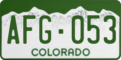 CO license plate AFG053