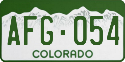 CO license plate AFG054