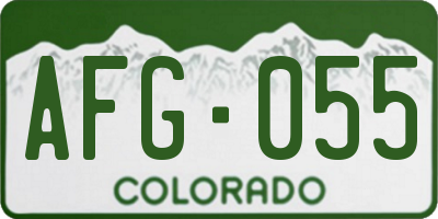 CO license plate AFG055